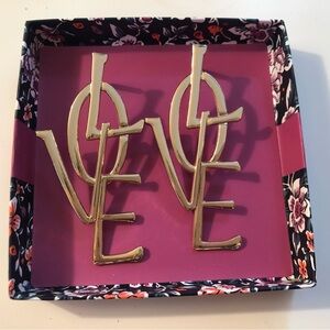 Gold LOVE Statement Earrings